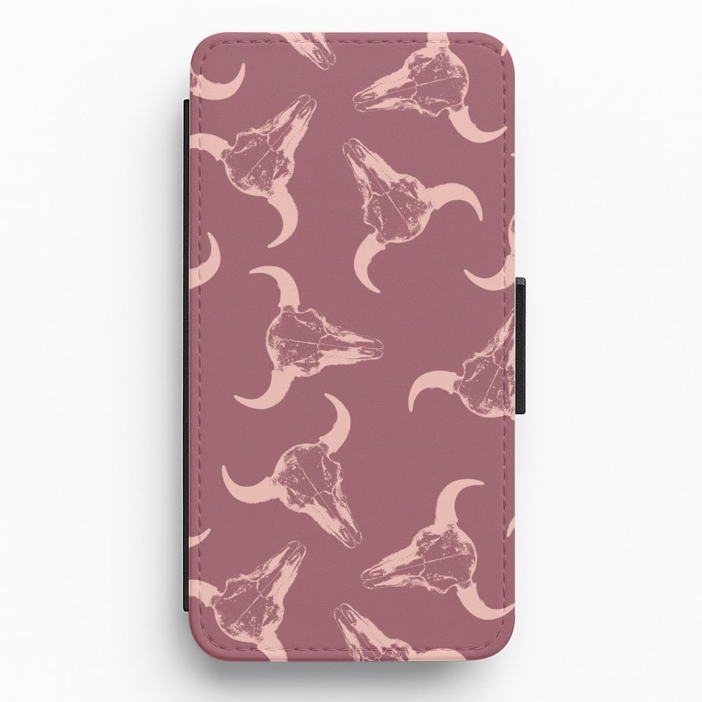 Pastel Skulls Pattern Flip / Wallet Phone Case