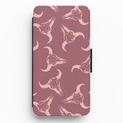 Pastel Skulls Pattern Flip / Wallet Phone Case 1