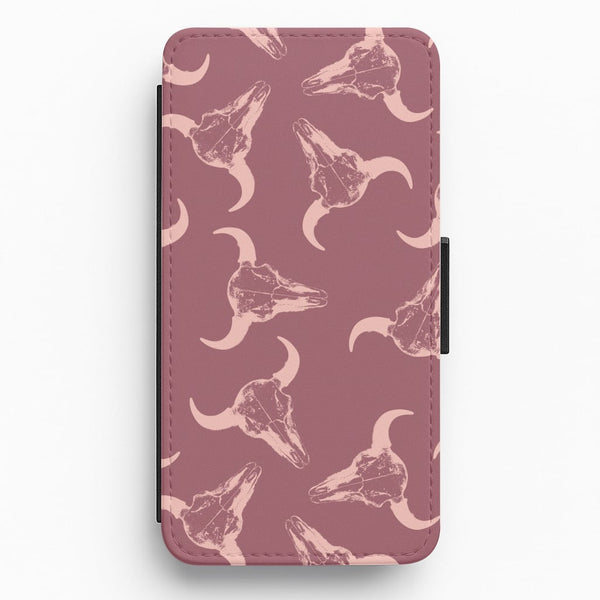 Pastel Skulls Pattern Flip / Wallet Phone Case