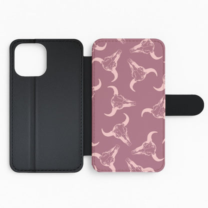 Pastel Skulls Pattern Flip Phone Case