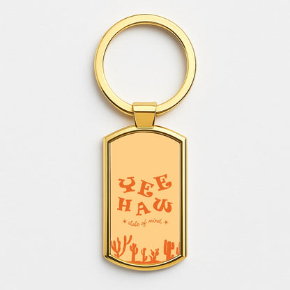Yee-Haw State Of Mind Gold Keyring