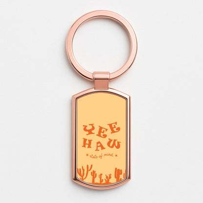 Yee-Haw State Of Mind Rose Gold Keyring