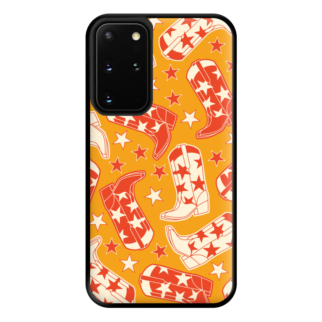 Cartoon Cowboy Boots And Stars Pattern Phone Case for Galaxy S20 Plus