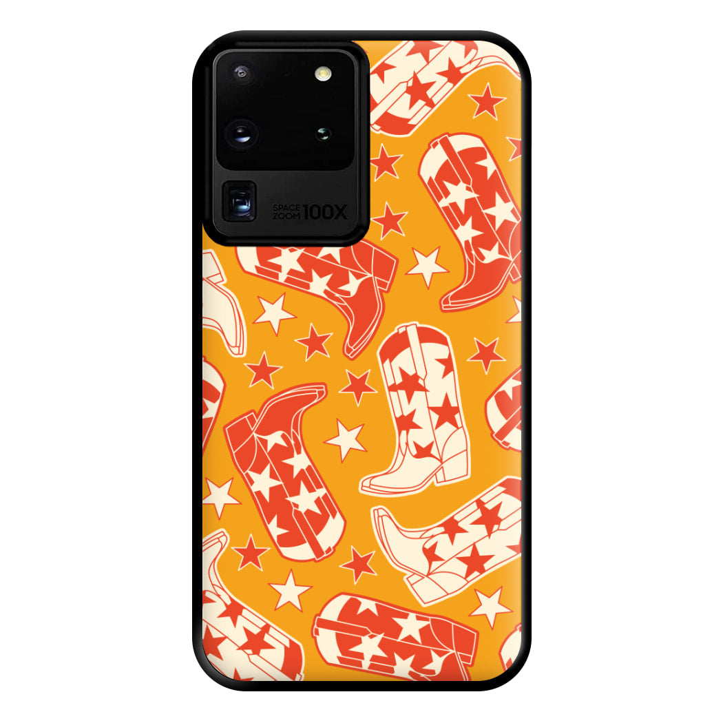 Cartoon Cowboy Boots And Stars Pattern Phone Case for Galaxy S20 Ultra