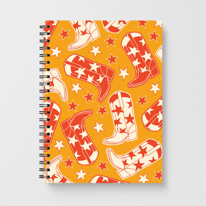 Cartoon Cowboy Boots And Stars Pattern Notebook