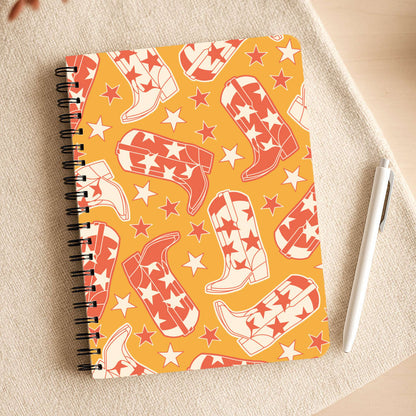 Cartoon Cowboy Boots And Stars Pattern Notepad