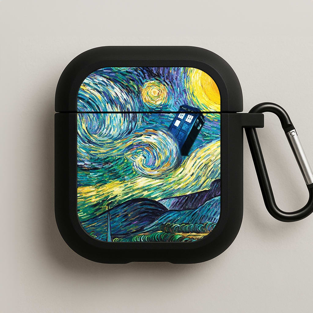 Starry Night Tardis AirPods Case
