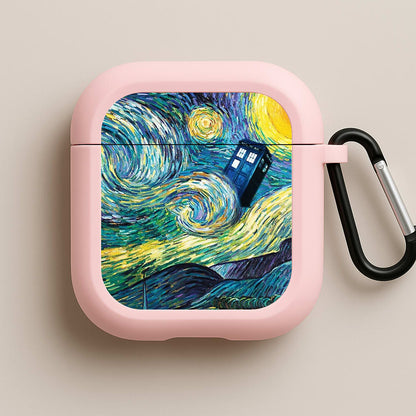 Starry Night Tardis Pink AirPods Case