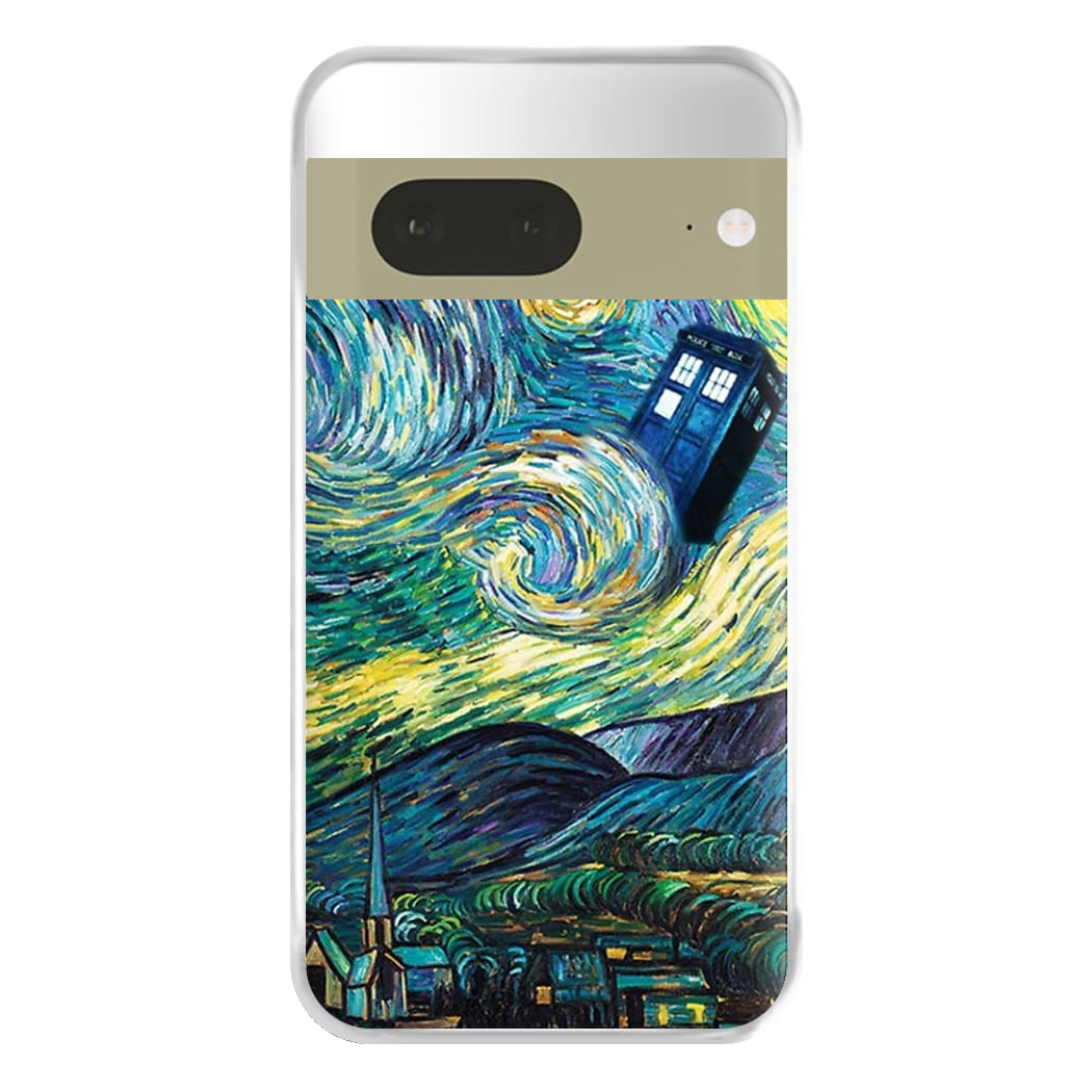 Starry Night Tardis Phone Case for Google Pixel 7a