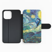 Starry Night Tardis Flip / Wallet Phone Case 2