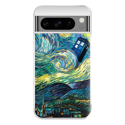 Starry Night Tardis Phone Case for Google Pixel 8 Pro