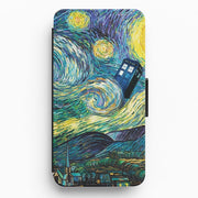 Starry Night Tardis Flip / Wallet Phone Case 1