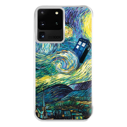 Starry Night Tardis Phone Case for Galaxy S20 Ultra