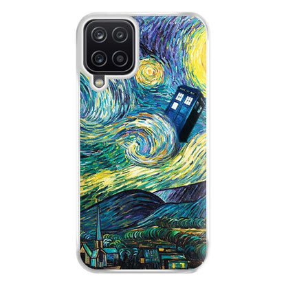 Starry Night Tardis Phone Case for Galaxy A12