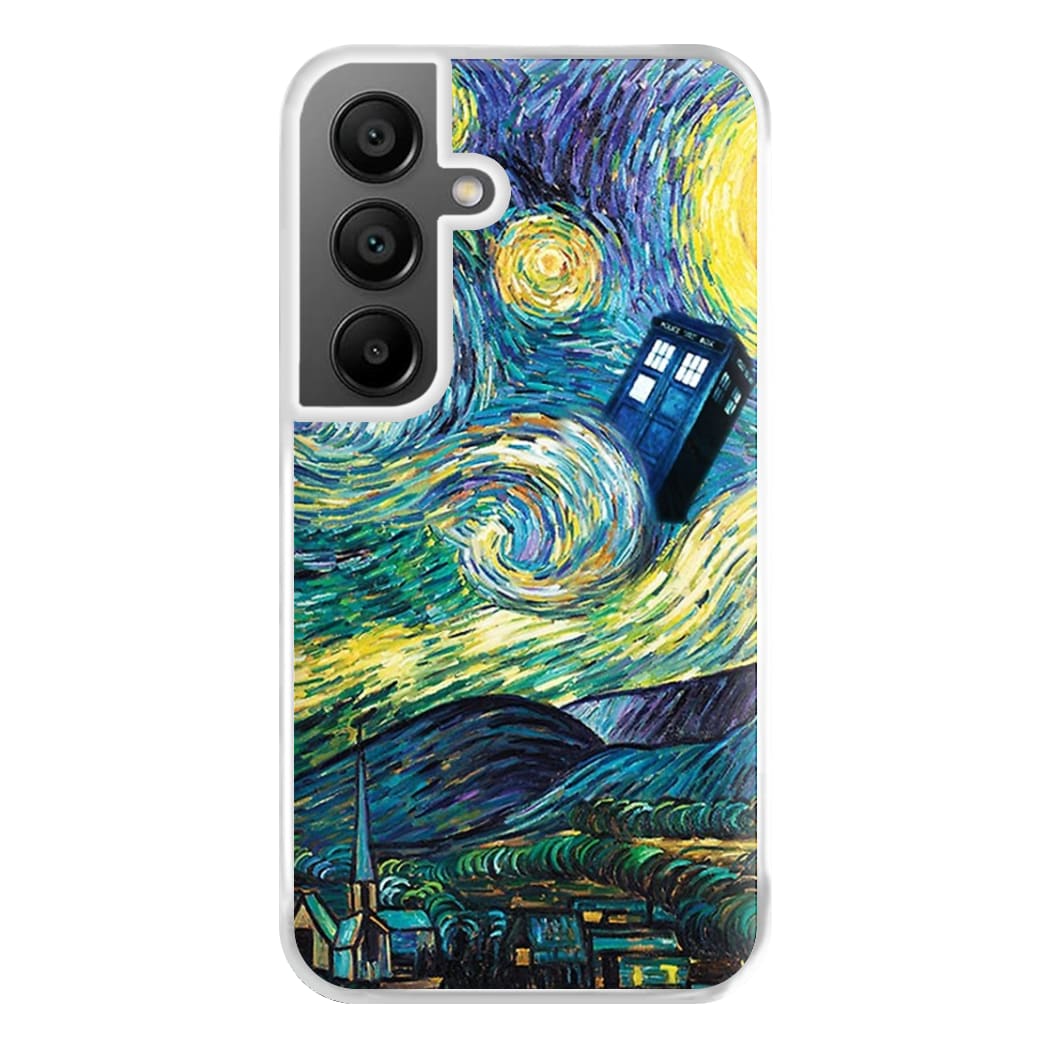 Starry Night Tardis Phone Case for Galaxy A55