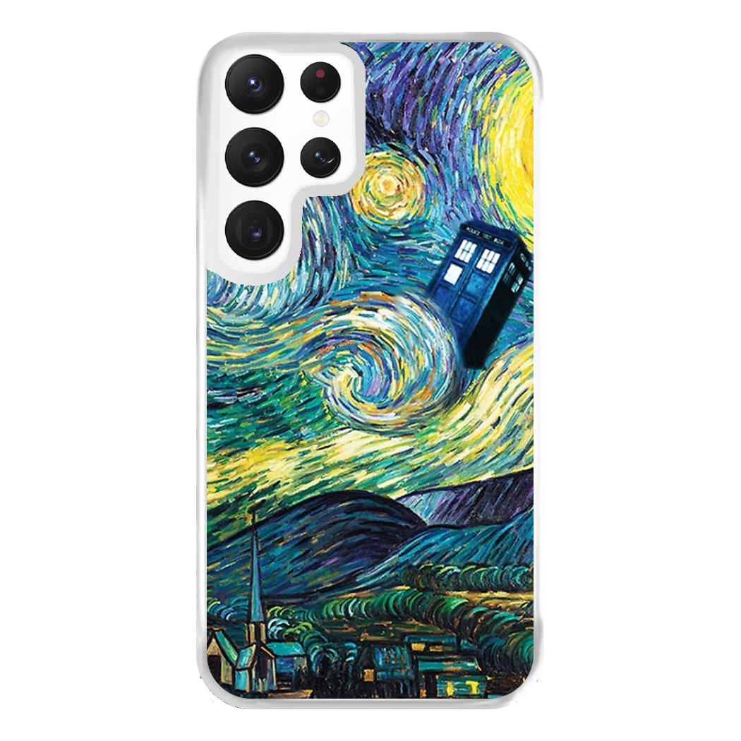 Starry Night Tardis Phone Case for Galaxy S22 Ultra