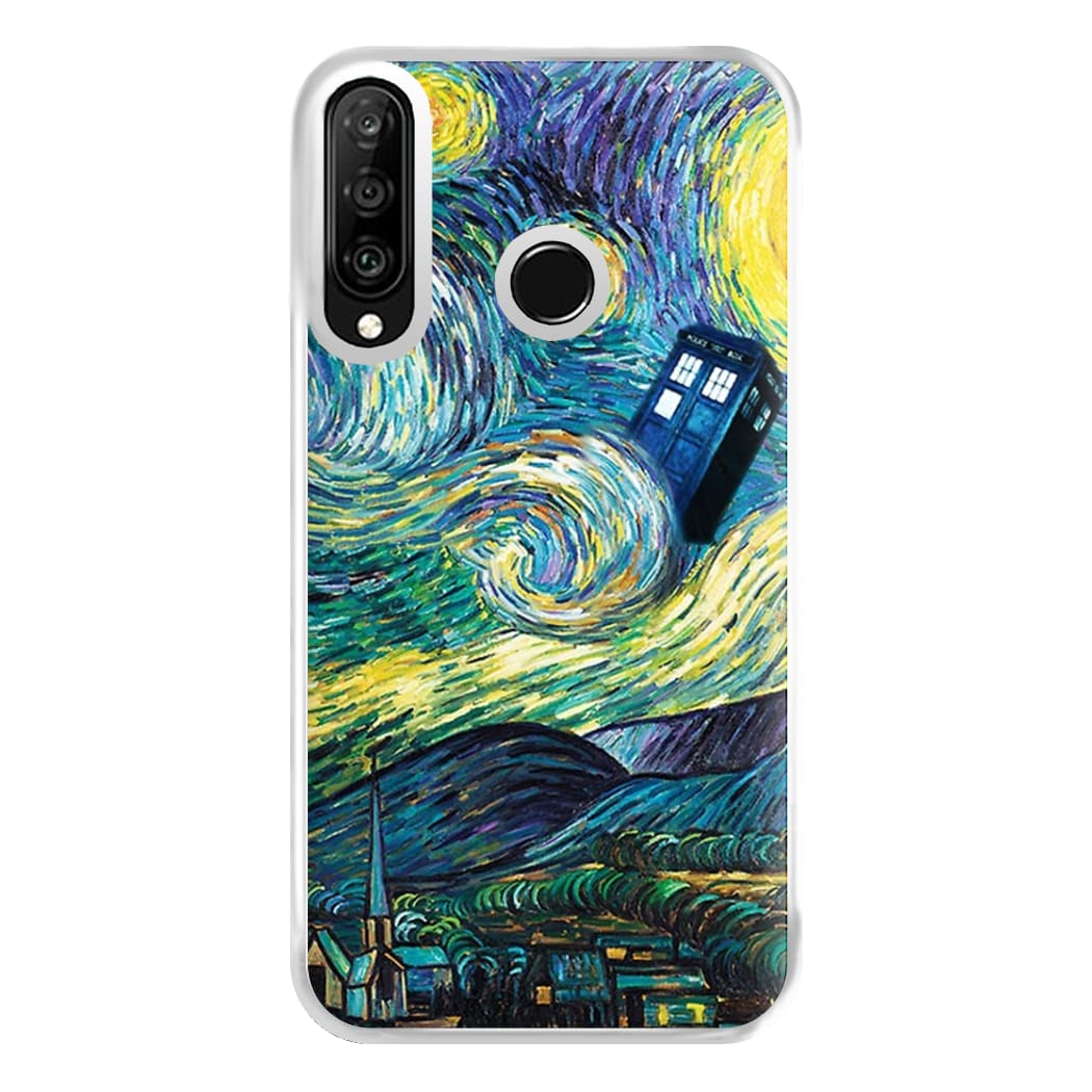 Starry Night Tardis Phone Case for Huawei P30 Lite