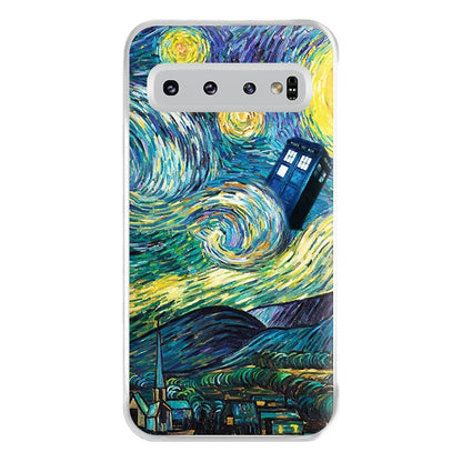 Starry Night Tardis Phone Case for Galaxy S10 Plus