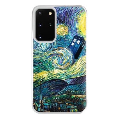 Starry Night Tardis Phone Case for Galaxy S20 Plus