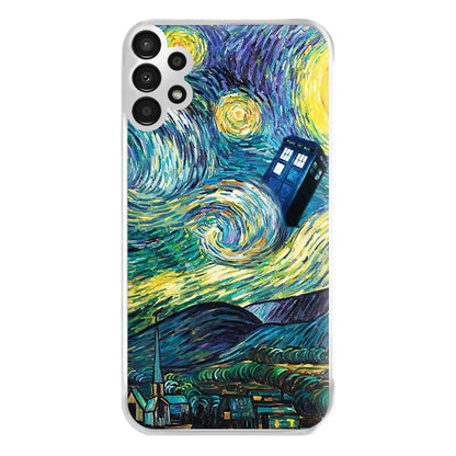 Starry Night Tardis Phone Case for Galaxy A13