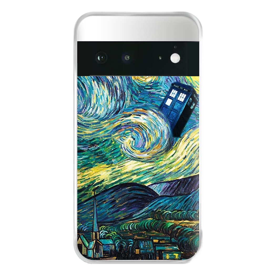 Starry Night Tardis Phone Case for Google Pixel 6a