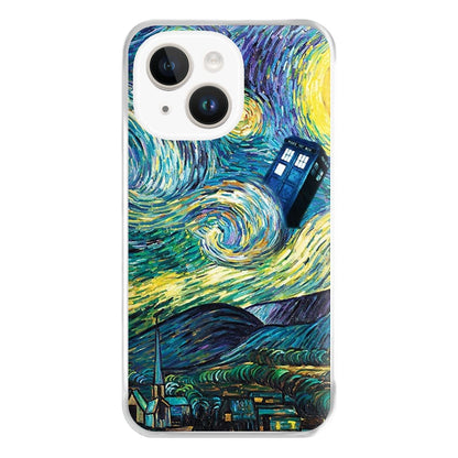 Starry Night Tardis Phone Case for iPhone 14 Plus