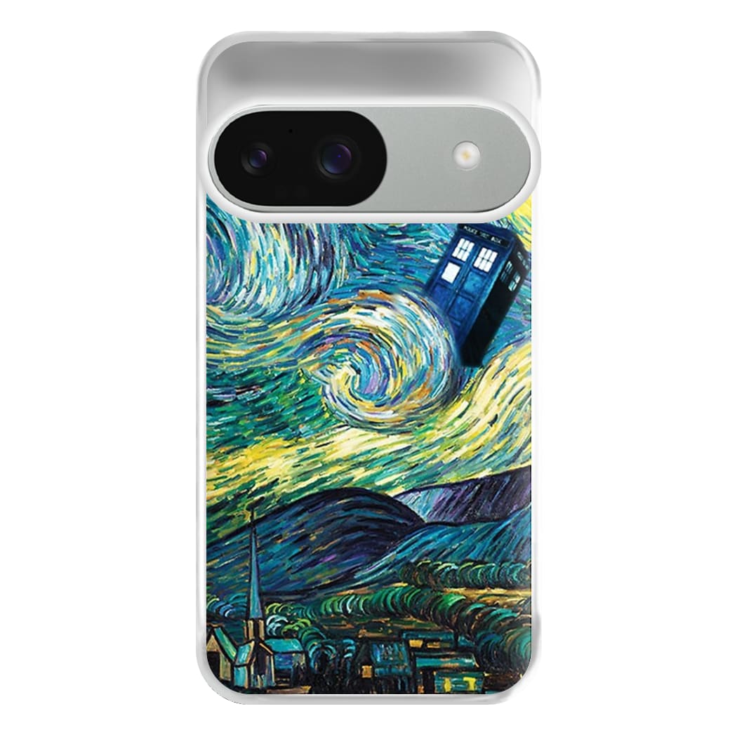 Starry Night Tardis Phone Case for Google Pixel 9 / 9 Pro