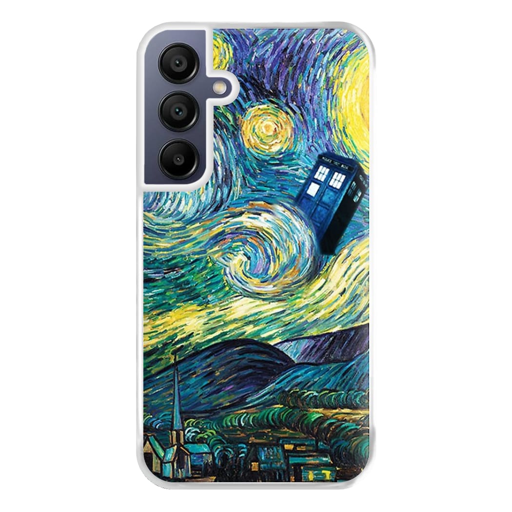 Starry Night Tardis Phone Case for Galaxy A16