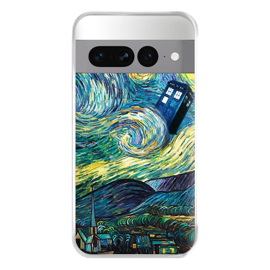 Starry Night Tardis Phone Case for Google Pixel 7 Pro