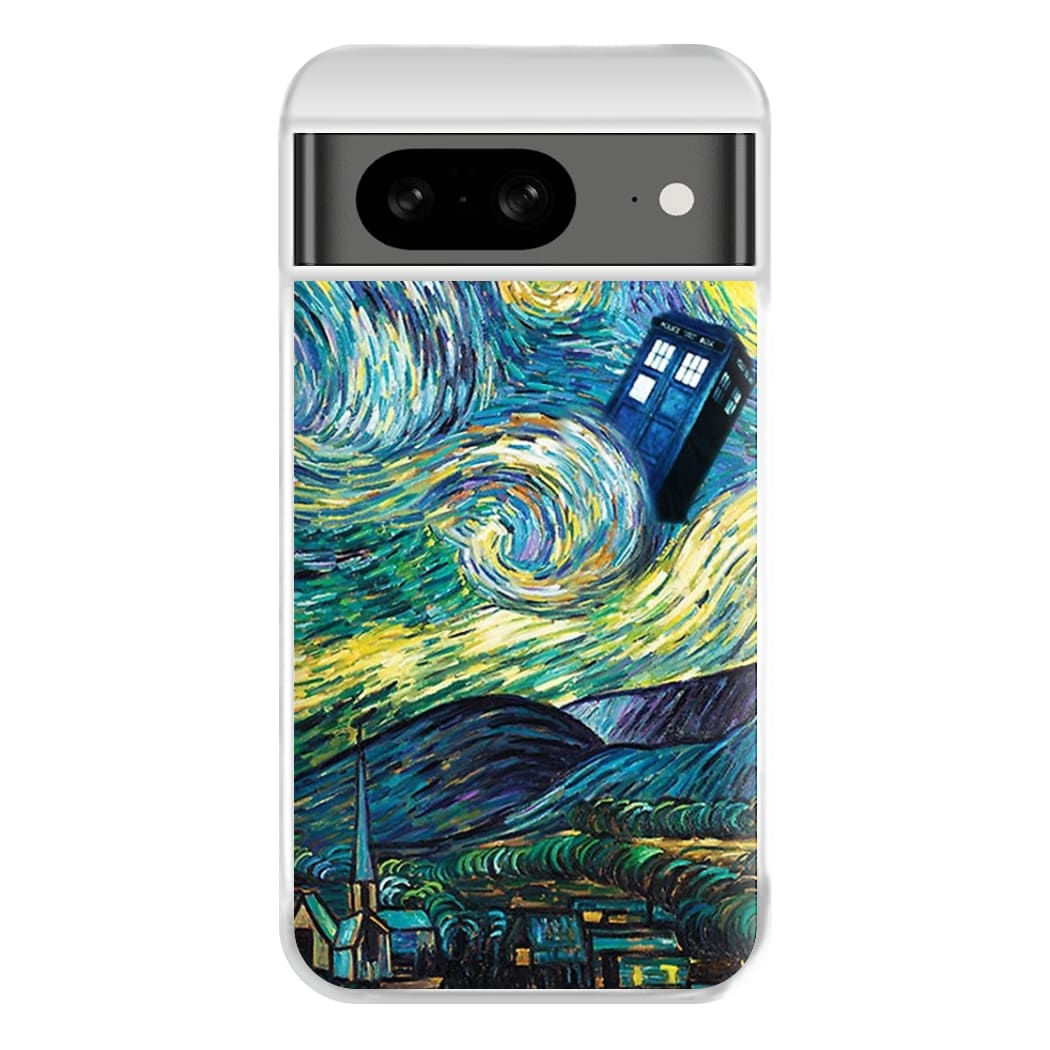 Starry Night Tardis Phone Case for Google Pixel 8