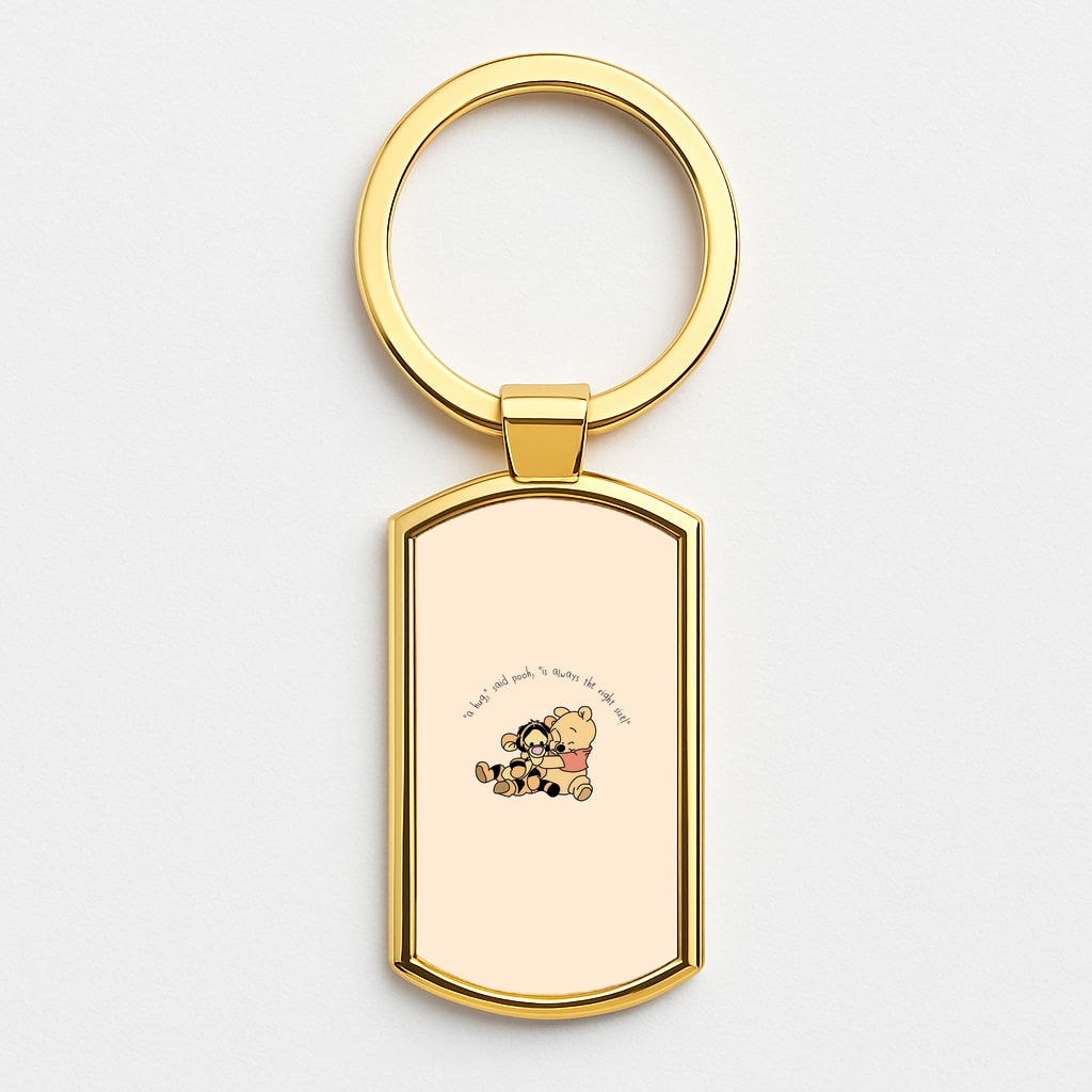 A Hug Said Pooh - Winnie Gold Keyring