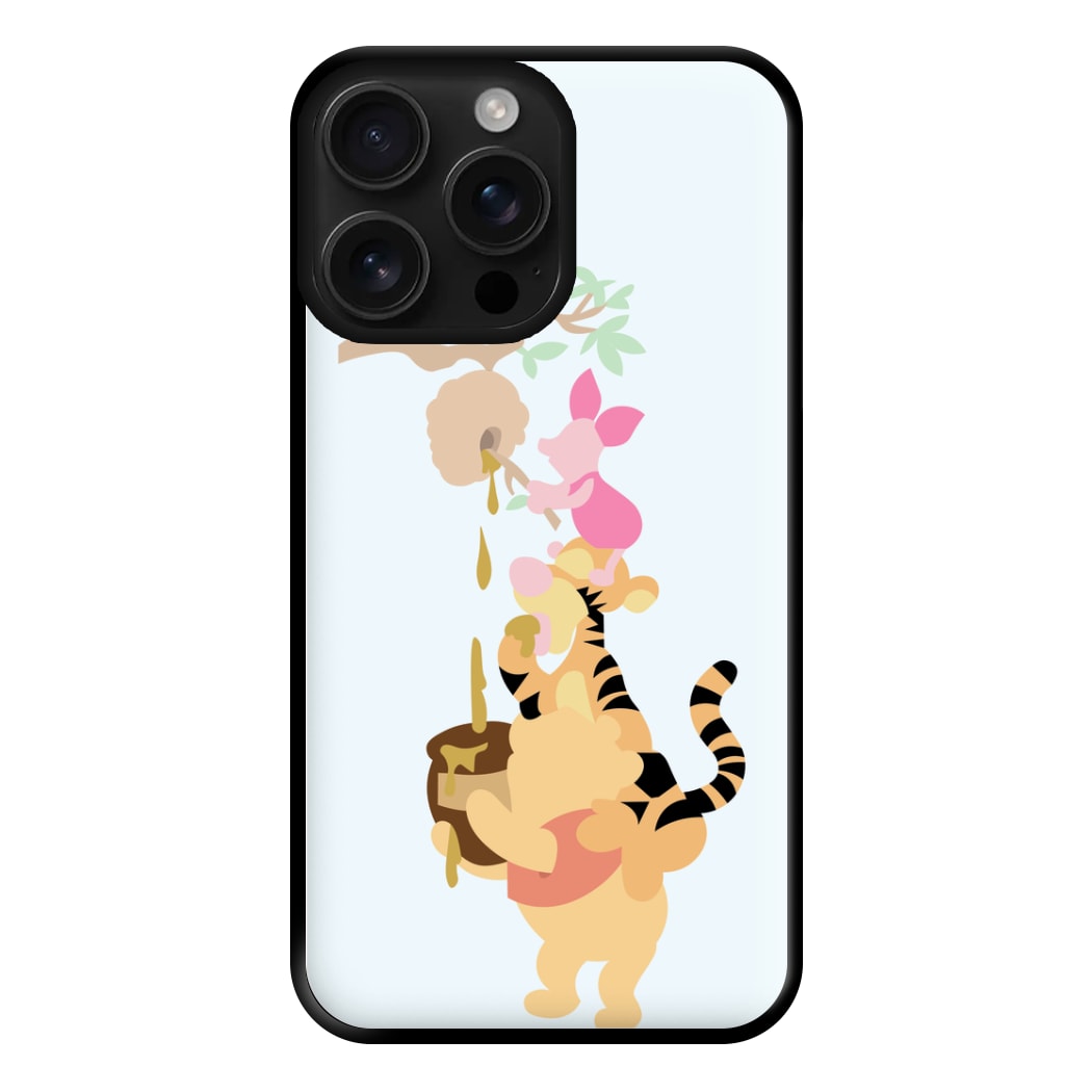 Bouncing Tiger , Piglet , Yellow Bear Phone Case for iPhone 16 Pro Max