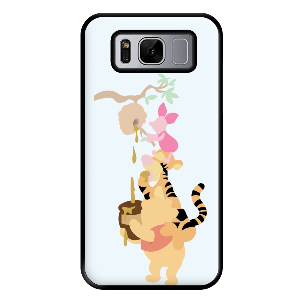 Bouncing Tiger , Piglet , Yellow Bear Phone Case for Galaxy S8 Plus