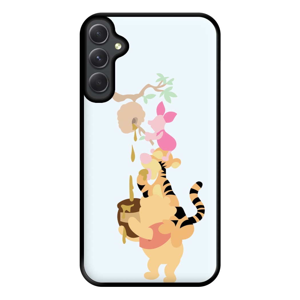 Bouncing Tiger , Piglet , Yellow Bear Phone Case for Galaxy A54