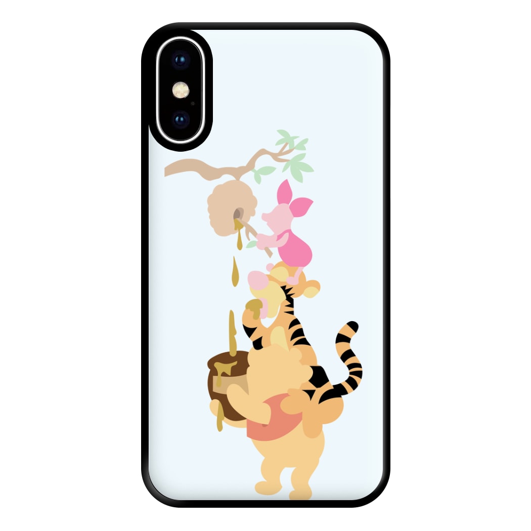 Bouncing Tiger , Piglet , Yellow Bear Phone Case for iPhone XS Max