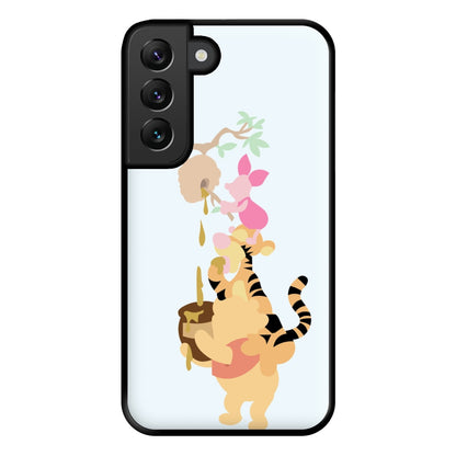 Bouncing Tiger , Piglet , Yellow Bear Phone Case for Galaxy S22 Plus