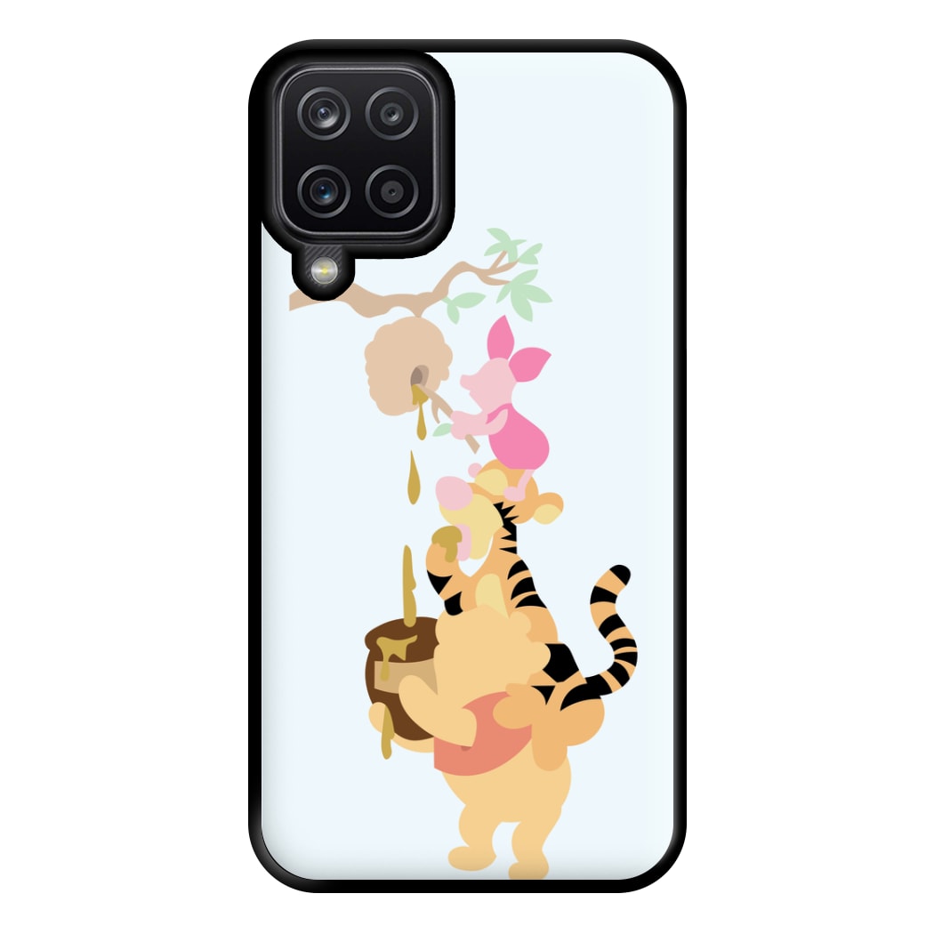 Bouncing Tiger , Piglet , Yellow Bear Phone Case for Galaxy A12