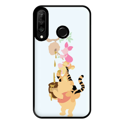 Bouncing Tiger , Piglet , Yellow Bear Phone Case for Huawei P30 Lite