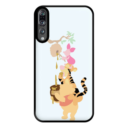 Bouncing Tiger , Piglet , Yellow Bear Phone Case for Huawei P20 Pro