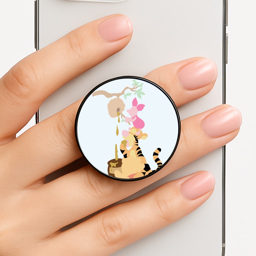 Bouncing Tiger , Piglet , Yellow Bear Phone Grip