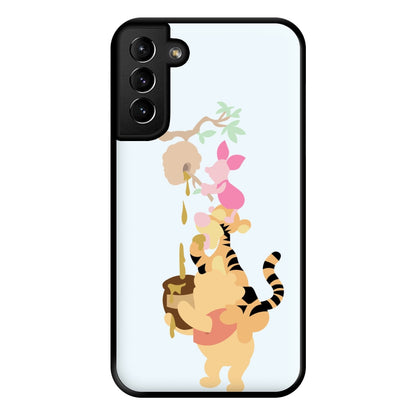 Bouncing Tiger , Piglet , Yellow Bear Phone Case for Galaxy S21 Plus