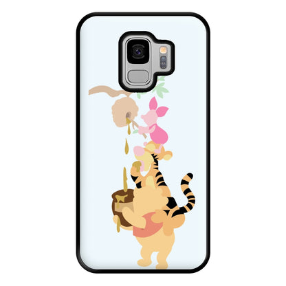 Bouncing Tiger , Piglet , Yellow Bear Phone Case for Galaxy S9 Plus