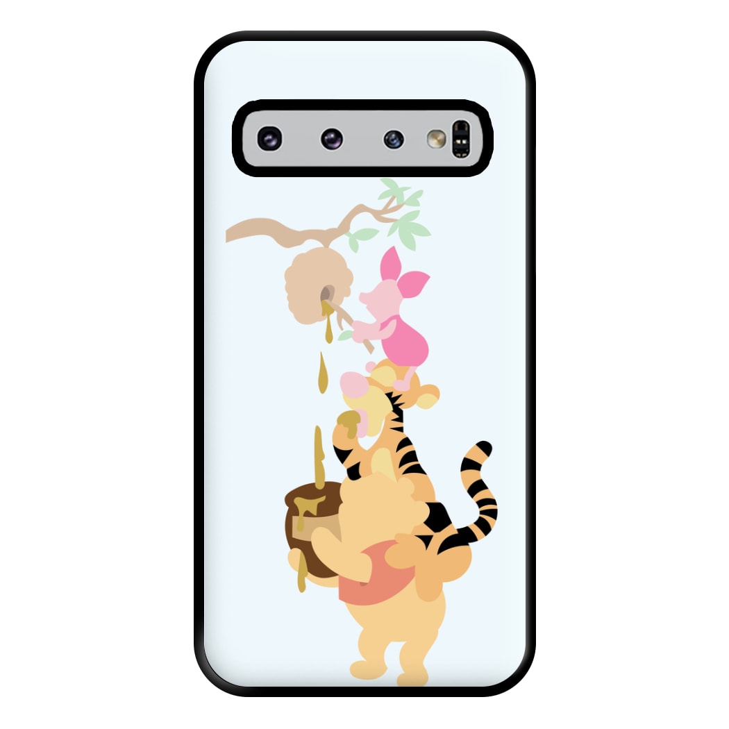 Bouncing Tiger , Piglet , Yellow Bear Phone Case for Galaxy S10 Plus