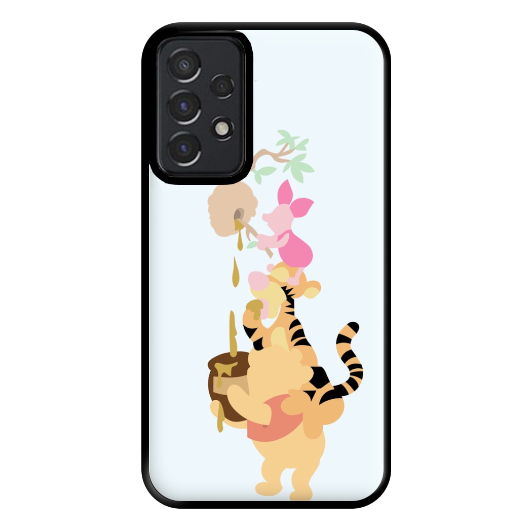 Bouncing Tiger , Piglet , Yellow Bear Phone Case for Galaxy A52 / A52s