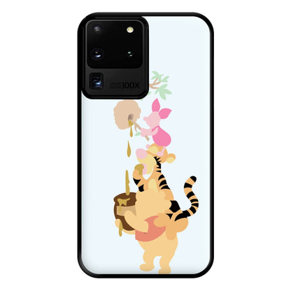 Bouncing Tiger , Piglet , Yellow Bear Phone Case for Galaxy S20 Ultra