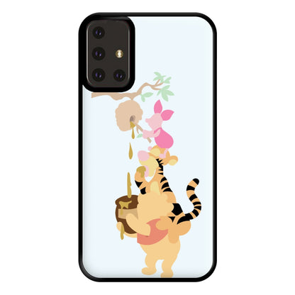 Bouncing Tiger , Piglet , Yellow Bear Phone Case for Galaxy A71