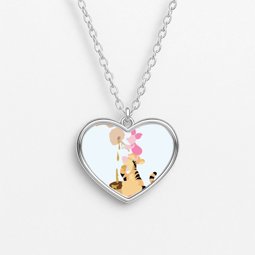 Bouncing Tiger , Piglet , Yellow Bear Heart Necklace