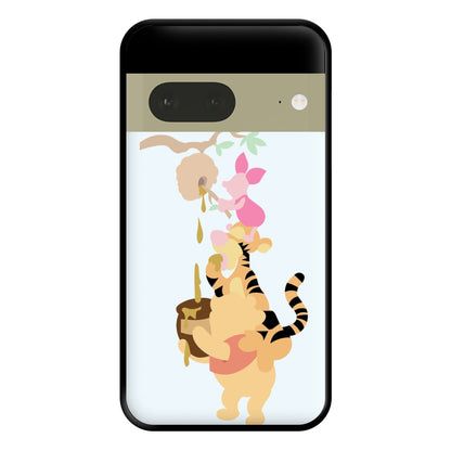 Bouncing Tiger , Piglet , Yellow Bear Phone Case for Google Pixel 7a