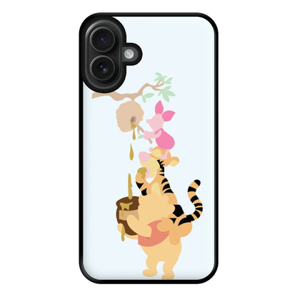 Bouncing Tiger , Piglet , Yellow Bear Phone Case for iPhone 16 Plus