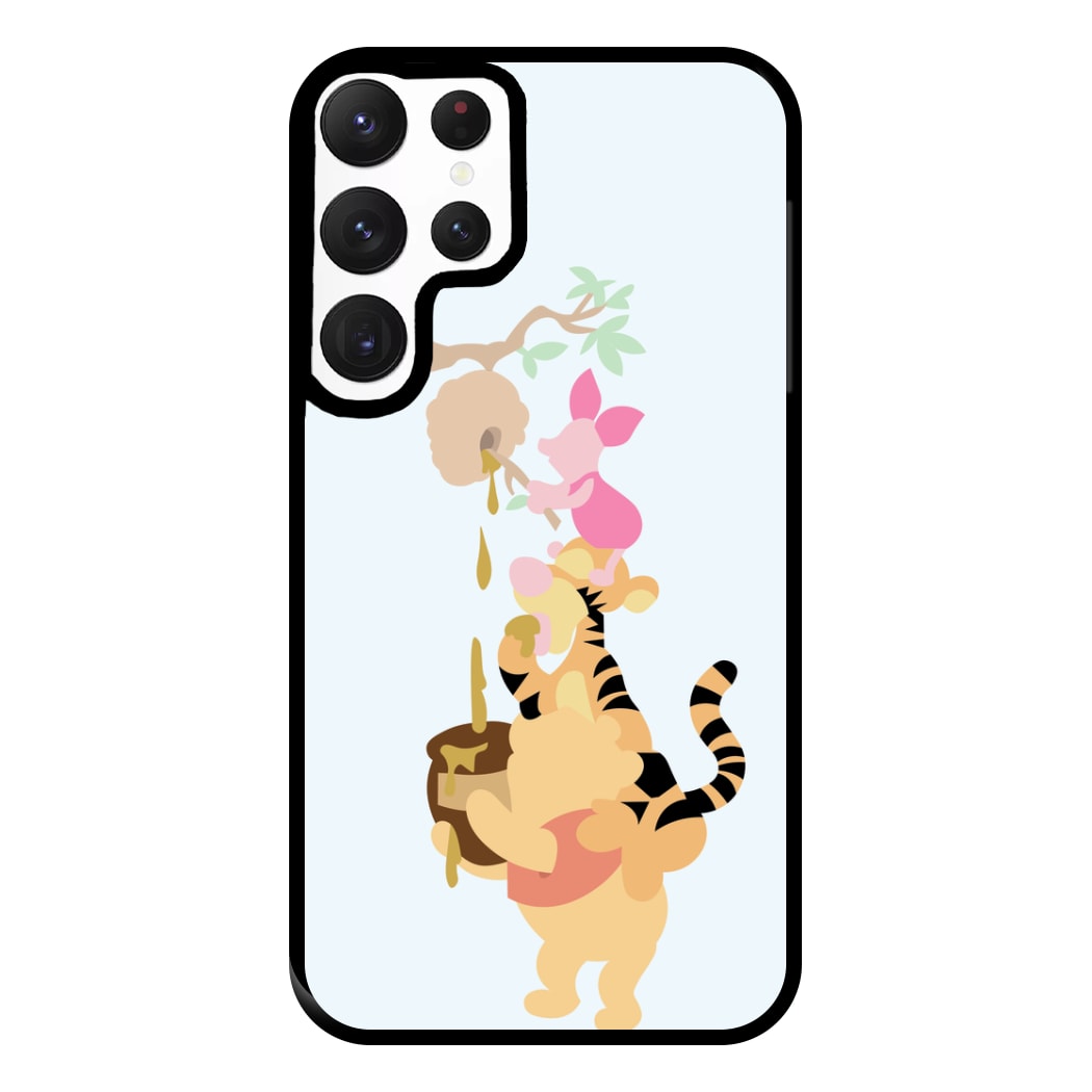 Bouncing Tiger , Piglet , Yellow Bear Phone Case for Galaxy S22 Ultra